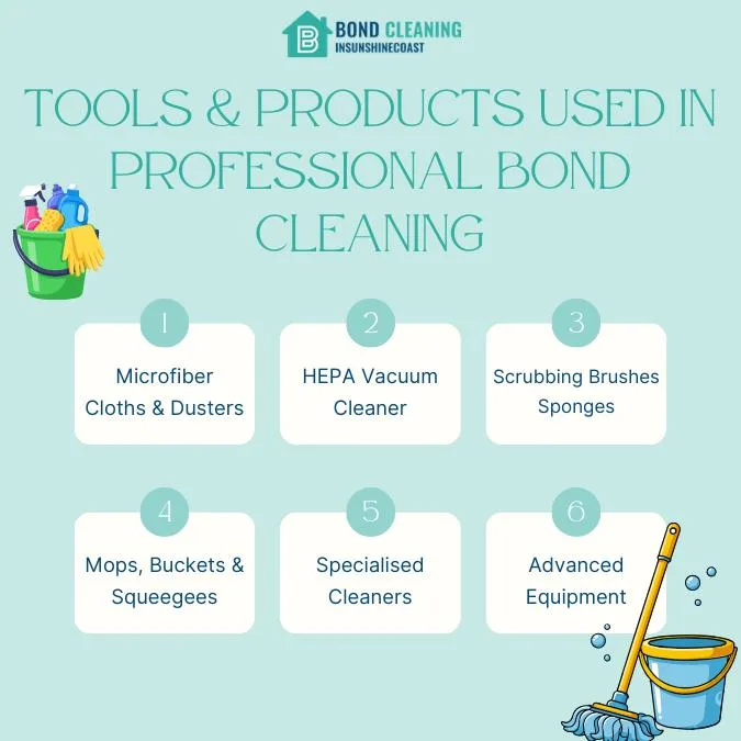 Tools & Products Used In Professional Bond Cleaning